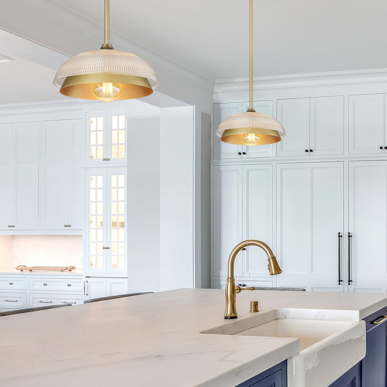 Mercer41 Maecyn 1 Light Brushed Champagne Bronze Dome Pendant